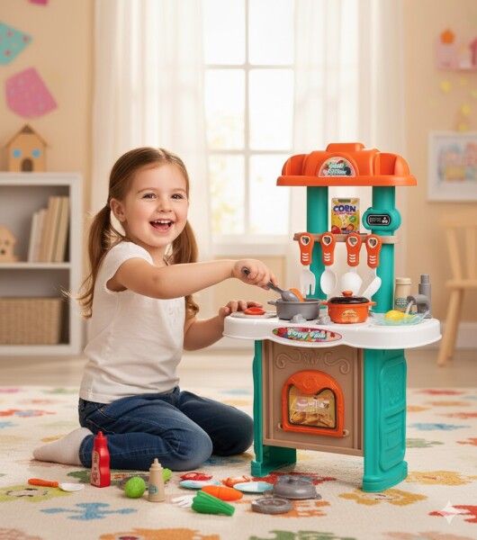 ДЕТСКА ГОЛЯМА КУХНЯ С ВОДА 31 ЧАСТИ